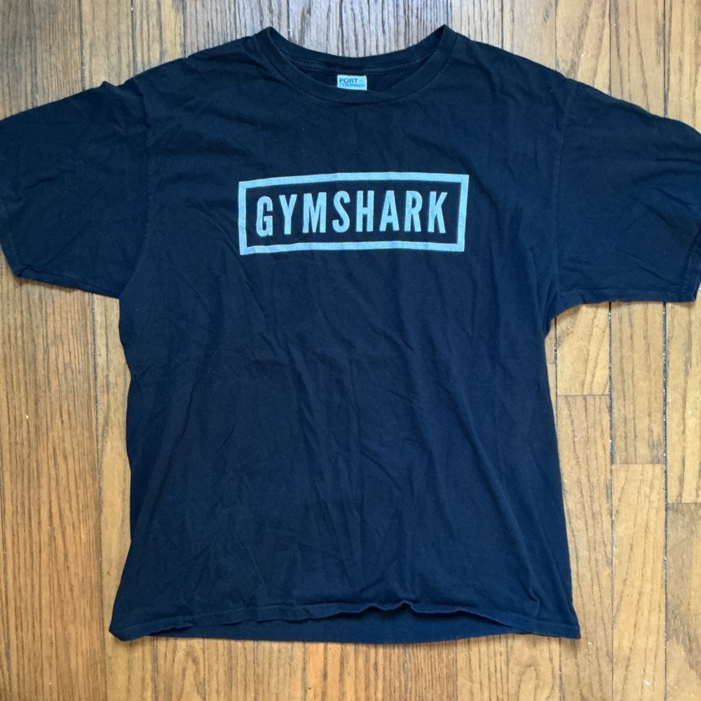 Gymshark Shirt Adult L Black T Shirt Short Sleeve Graphic Logo Workout Gym Tee